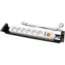 CONTEG DP-RP-06-SCHUSP - блок розеток горизонтальный 6х16А, 250V, SCHUKO, с выключателем и защитой от перенапряжения, 19", 2U