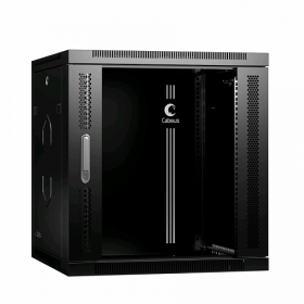  					Шкаф телекоммуникационный настенный 19 12U 600x450x635mm (ШхГхВ) дверь стекло, цвет черный (RAL 9004)				 