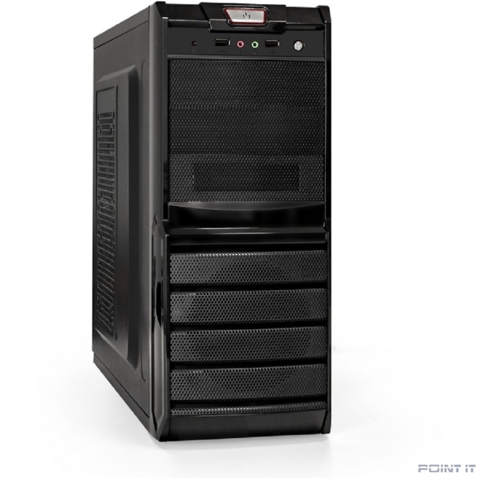Exegate EX278395RUS Корпус Miditower Exegate XP-329S Black, ATX, <XP350, Black,120mm>, 2*USB, Audio