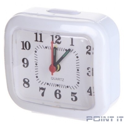 Perfeo Quartz часы-будильник "PF-TC-004", прямоугольные 8*7,5 см, белые