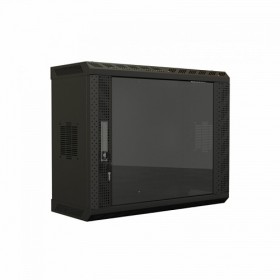  								Шкаф настенный 19-дюймовый (19), 12U, 650х600х250, со стеклянной дверью, несъемные боковые панели, цвет черный (RAL 9004) (собранный)							