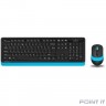 Клавиатура + мышь A4Tech Fstyler FG1010 клав:черный/синий мышь:черный/синий USB беспроводная Multimedia