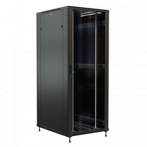 Шкаф напольный 19-дюймовый, 42U, 2055x800х800 мм (ВхШхГ), передняя стеклянная дверь со стальными перфорированными боковинами, задняя дверь сплошная, ц