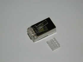 Коннектор RJ-45 Netko CKC (8p8c) cat.6, экранированный, со вставкой, для одножильного и многожильного кабеля (нож с 3-мя зубцами), 100шт.