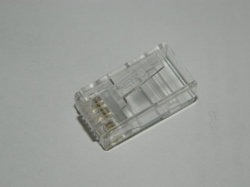 Коннектор RJ-45 Netko CKC (8p8c) cat.6а, со вставкой, для одножильного и многожильного кабеля (нож с 3-мя зубцами), 25шт., РАСПРОДАЖА