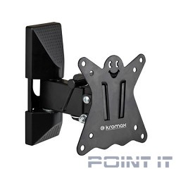 Kromax CASPER-102 black, Кр. стал. наст. для TV 10&quot;-32&quot;, max 25 кг, 3 ст св., нак. +5°-15°, пов. 90°, от ст. 57-110 мм, max VESA 100x100 мм.