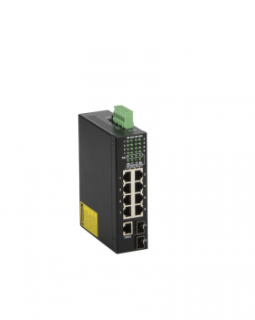 Коммутатор GIGALINK, L2, индустриальный на DIN рейку, 6 x 10/100/1000 mbs, 1-4 port PoE af 15.4w, 2 x Combo (SFP) питание 48В (питание поставляется отдельно 60-120 ватт)