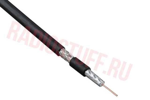 Кабель коаксиальный RG-6U Netko, 75 Ом (проводник CCS, оплетка аллюминий), черный