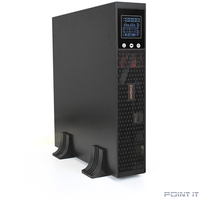 Exegate EP285645RUS ИБП Pure Sine Wave ExeGate SinePower UHB-3000.LCD.AVR.C13.RJ.USB.2U <3000VA/2400W, LCD, AVR, 8*IEC-C13, RJ45/11, USB, Rackmount 2U/Tower, Black>