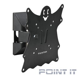 Kromax CASPER-202 black, Кр. стал. наст. для TV 20&quot;-43&quot;, max 30 кг, 3 ст св., нак. +5°-15°, пов. 90°, от ст. 57-110 мм, max VESA 200x200 мм.