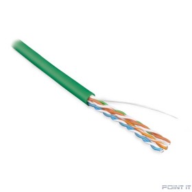 Hyperline UUTP4-C5E-S24-IN-LSZH-GN-305 (305 м) Кабель витая пара, неэкран. U/­UTP, категория 5e, 4 пары (24 AWG), одножильный (solid), LSZH, нг(С)-HF, -20°C – +75°C, зеленый