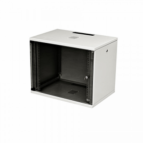  					Шкаф настенный 19-дюймовый (19), серия SU, 12U, 578x600х400, со стеклянной дверью, с открывающимися стенками, цвет серый (RAL 7035) (SU-112)				 
