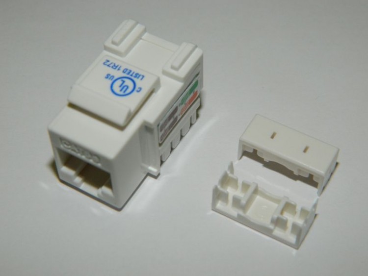 Модуль Keystone неэкранированный, RJ-45, cat.5е, 180°, под инструмент, белый, для патч-панели