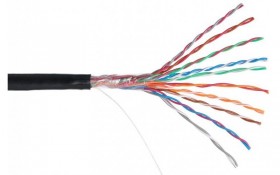 Кабель LC UTP10 cat.3, 305м, 0,40мм, наружный, черный