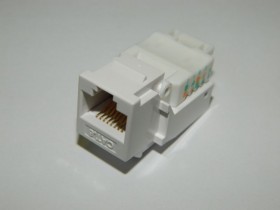 Модуль Keystone неэкранированный, RJ-45, cat.6, 180°, под инструмент, белый, для патч-панели