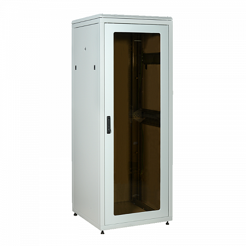 ITK Шкаф сетевой 19 LINEA N 42U, 800х800 мм, передняя стекл. дверь, задняя метал., серый
