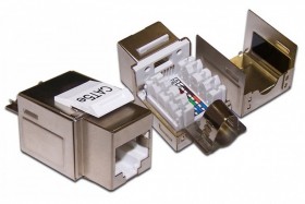 Модуль Keystone экранированный, RJ-45, cat.6, 180°, под инструмент, металлик, для патч-панели