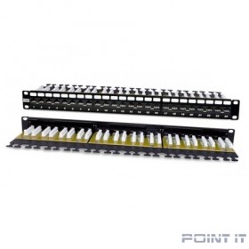 Hyperline PP2-19-24-8P8C-C6A-110D Патч-панель 19&quot;, 1U, 24 порта RJ-45, неэкранированная, категория 6A, Dual IDC