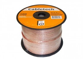 Кабель акустический Cabletech 2*4.0мм2 (7*32*0.15мм) CCA, 100м, пласт, прозрачный