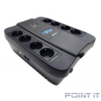 PowerCom Spider SPD-550U LCD ИБП {Line-Interactive, 550VA / 330W, 8xEURO: 4 с резервным питанием, 4 с фильтрацией, USB} (1138685)