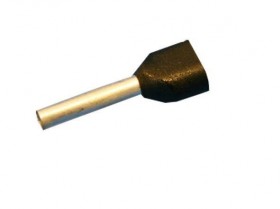Штыревой плоский, изол, НШПИ F=12мм, 2х1, 5мм2 , черный, 100шт.