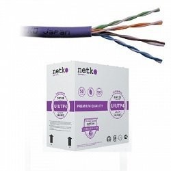 Кабель F/UTP 4 (FTP4) cat.5e NETKO /4 пары 24 AWG BC / экранированный / 305м / нг(А)-HF LSZH - малодымный, не содержащий галогенов; фиолетовый;