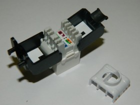 Модуль Keystone неэкранированный, RJ-45, cat.6А, 180°, 110/Krone тип, под инструмент/ без инструмента, KE, белый, Netko СКС