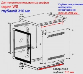 Шкаф настенный 10&quot; 9U серия WS (280х310х462) серый