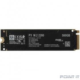 SSD M.2 Crucial 500Gb P3 &lt;CT500P3SSD8&gt; (PCI-E 3.0 x4, up to 3500/1900MBs, 3D NAND, NVMe, 110TBW, 22х80mm)