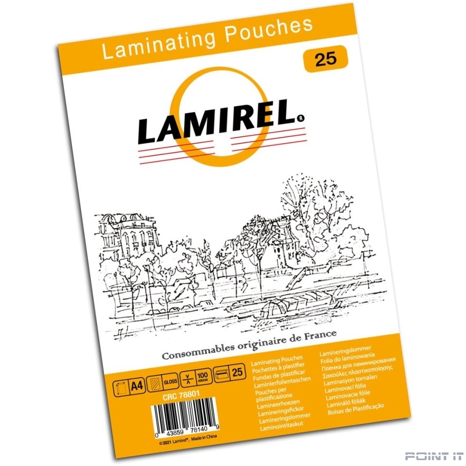Пленка для ламинирования Lamirel CRC-78801 (А4, 100мкм, 25 шт.)