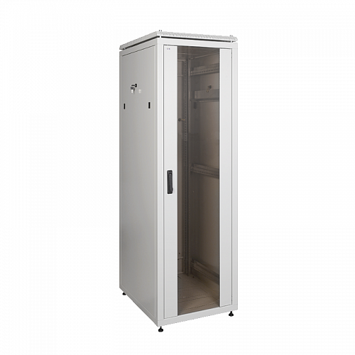 ITK Шкаф сетевой 19 LINEA N 28U 600х800 мм стеклянная передняя дверь, задняя металлическая серый