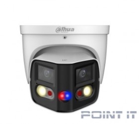 DAHUA DH-IPC-PDW3849P-A180-E2-AS-PV-0280B Уличная купольная IP-видеокамера DUO с ИИ и активным сдерживанием 2x 4Мп, 1/2.7” CMOS, моторизованный объектив 2.8мм, видеоаналитика, ИК 25м, LED 20м