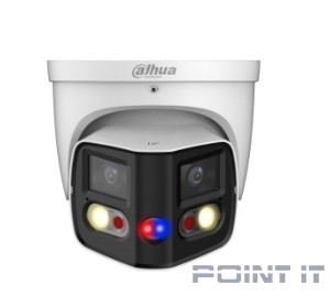 DAHUA DH-IPC-PDW3849P-A180-E2-AS-PV-0280B Уличная купольная IP-видеокамера DUO с ИИ и активным сдерживанием 2x 4Мп, 1/2.7” CMOS, моторизованный объектив 2.8мм, видеоаналитика, ИК 25м, LED 20м