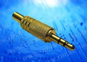 Штекер 3.5 стерео (золотой), Netko