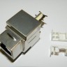Модуль Keystone экранированный, RJ-45, cat.6, 90°, 110/Krone тип, под инструмент, KE, металлик, Netko СКС
