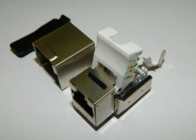 Модуль Keystone экранированный, RJ-45, cat.6, 90°, без инструмента, KE, металлик, Netko СКС РАСПРОДАЖА
