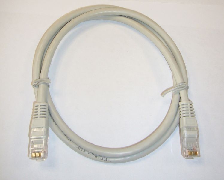 Патч-корд Technolink UTP4 rj45-rj45, cat.6, 1.0м, BC, серый, литой коннектор РАСПРОДАЖА