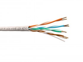 Кабель U/UTP4 cat.5e NETKO /4 пары 24 AWG BC / 305м / нг(А)-HF LSZH - малодымный, не содержащий галогенов; белый; одножильный &quot;СКС&quot;, FLUKE