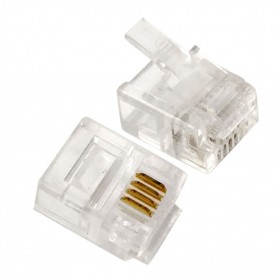Коннектор RJ-11 Netko (6p4c), (нож с 2-мя зубцами), 100шт.