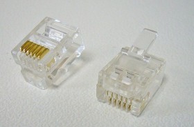 Коннектор RJ-12 Netko (6p6c), (нож с 2-мя зубцами), 100шт.