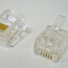 Коннектор RJ-12 Netko (6p6c), (нож с 2-мя зубцами), 100шт.
