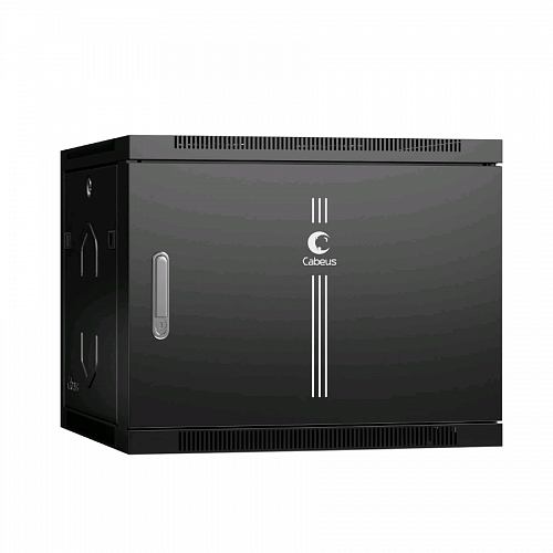 Шкаф телекоммуникационный настенный 19 9U 600x450x501mm (ШхГхВ) дверь металл, цвет черный (RAL 9004)