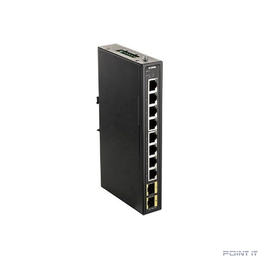 D-Link DIS-100G-10S/A2A Промышленный неуправляемый коммутатор с 8 портами 10/100/1000Base-T и 2 портами 1000Base-X SFP