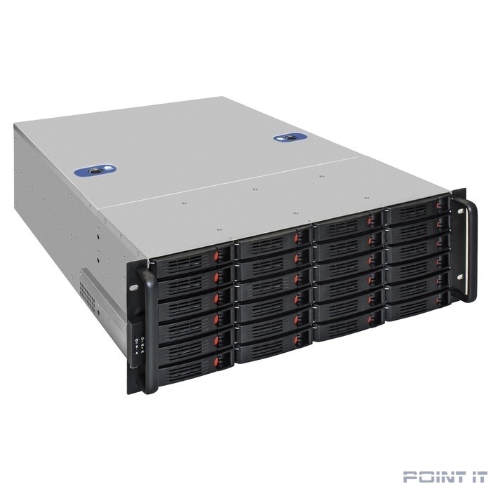 Exegate EX292426RUS Серверная платформа ExeGate Pro 4U660-HS24 <RM 19", высота 4U, глубина 660, Redundant БП 2x1000W, 24xHotSwap, USB>