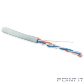 Hyperline UUTP2-C5-S24-IN-PVC-GY-500 (500 м) Кабель витая пара, неэкранированная U/­UTP, категория 5, 2 пары (24 AWG), одножильный (solid), PVC, -20°C – +75°C, серый