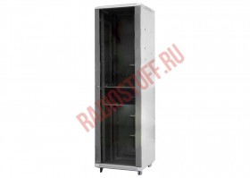 Шкаф напольный 18U серия Т2(А2) (600х800х988), передняя дверь стекло, серый &quot;S&quot; Netko (упакован в 2 коробки)