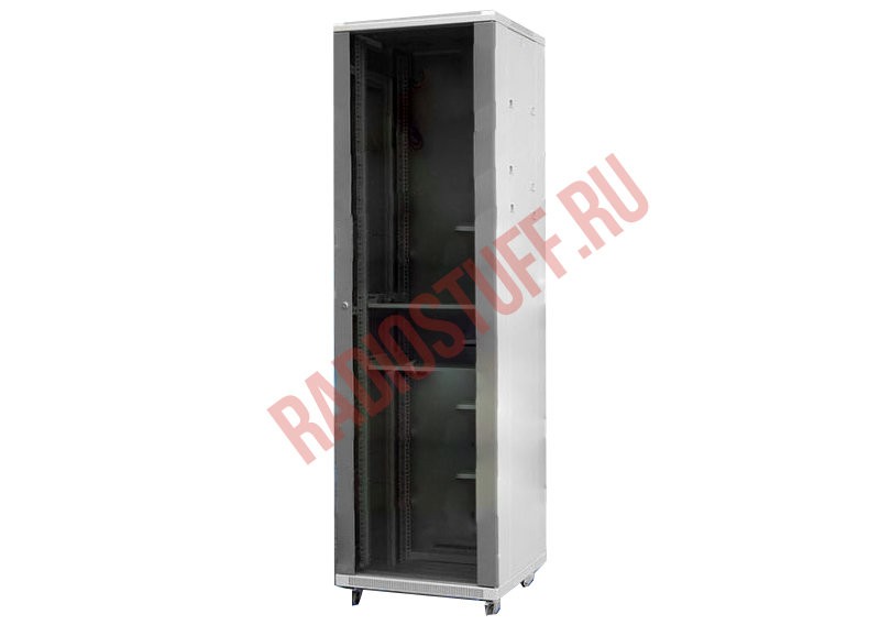Шкаф напольный 18U серия Т2(А2) (600х800х988), передняя дверь стекло, серый "S" Netko (упакован в 2 коробки)