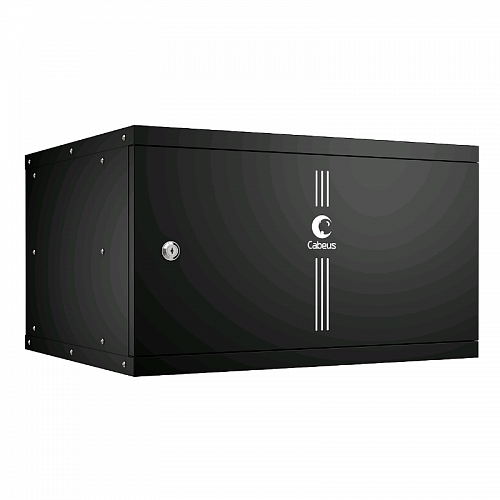 Cabeus WSC-05D-6U55/45m-BK Шкаф телекоммуникационный настенный 19 6U, серия LIGHT разборный, дверь металл, цвет черный