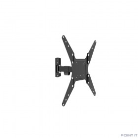 Wize [WP55] для дисплеев 17-55&quot;, VESA 75x75, 100x100, 200x200, 300х300, 400х400 мм., макс. нагрузка 25 кг, расстояние от стены 55-225 мм., наклон -5°/+15°, поворот -60°/+60°, черн.